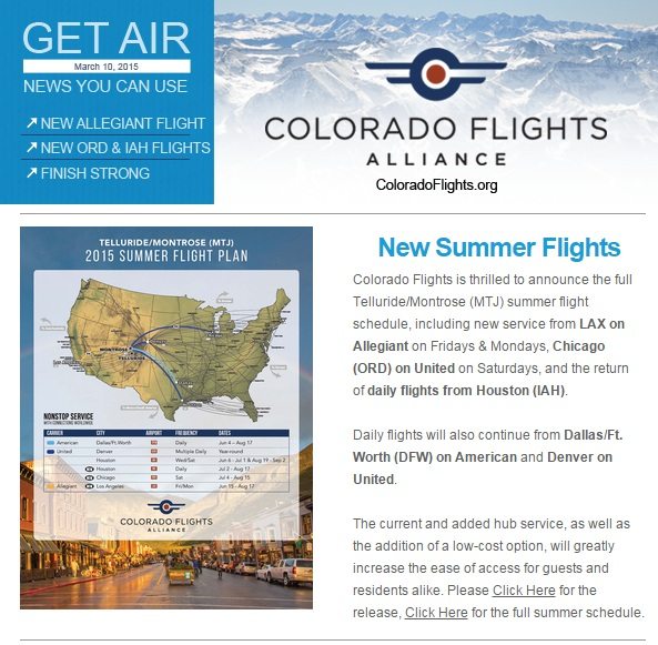 New Summer Flights on Allegiant & United - Colorado Flights