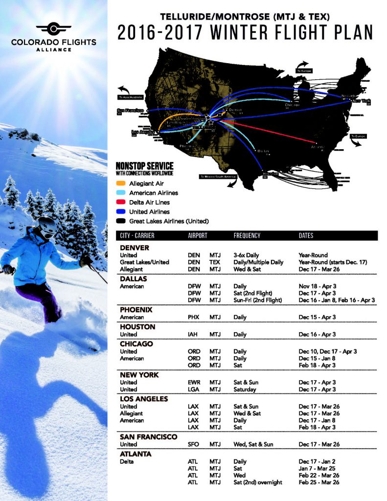 Telluride Montrose Winter Flight Plan Telluride Montrose Winter Flight Plan