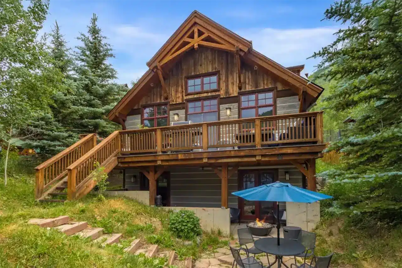 Shimkonis Partners Telluride real estate listing, 904 Aurum St., Ophir, verdant summer exterior view