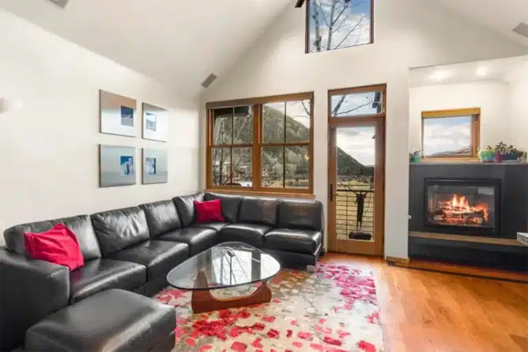 240 Mahoney Street, Telluride Shimkonis Partners real estate listing, 240 Mahoney Street, Telluride, bright living area with mountain views