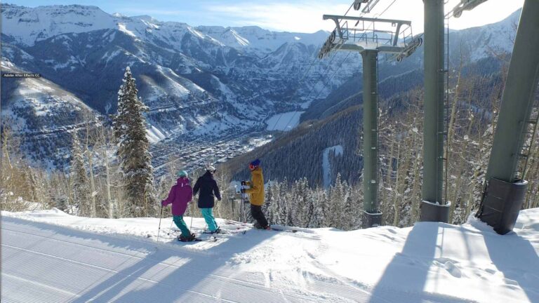 Skiing group tot Skiing group tot