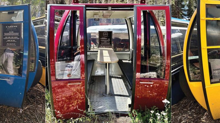 Refurbished Telluride gondola dining cabins.